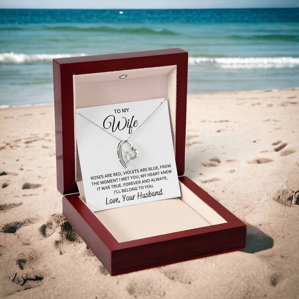 To My Wife, Roses Are Red, Violets Are Blue | Forever Love Necklace