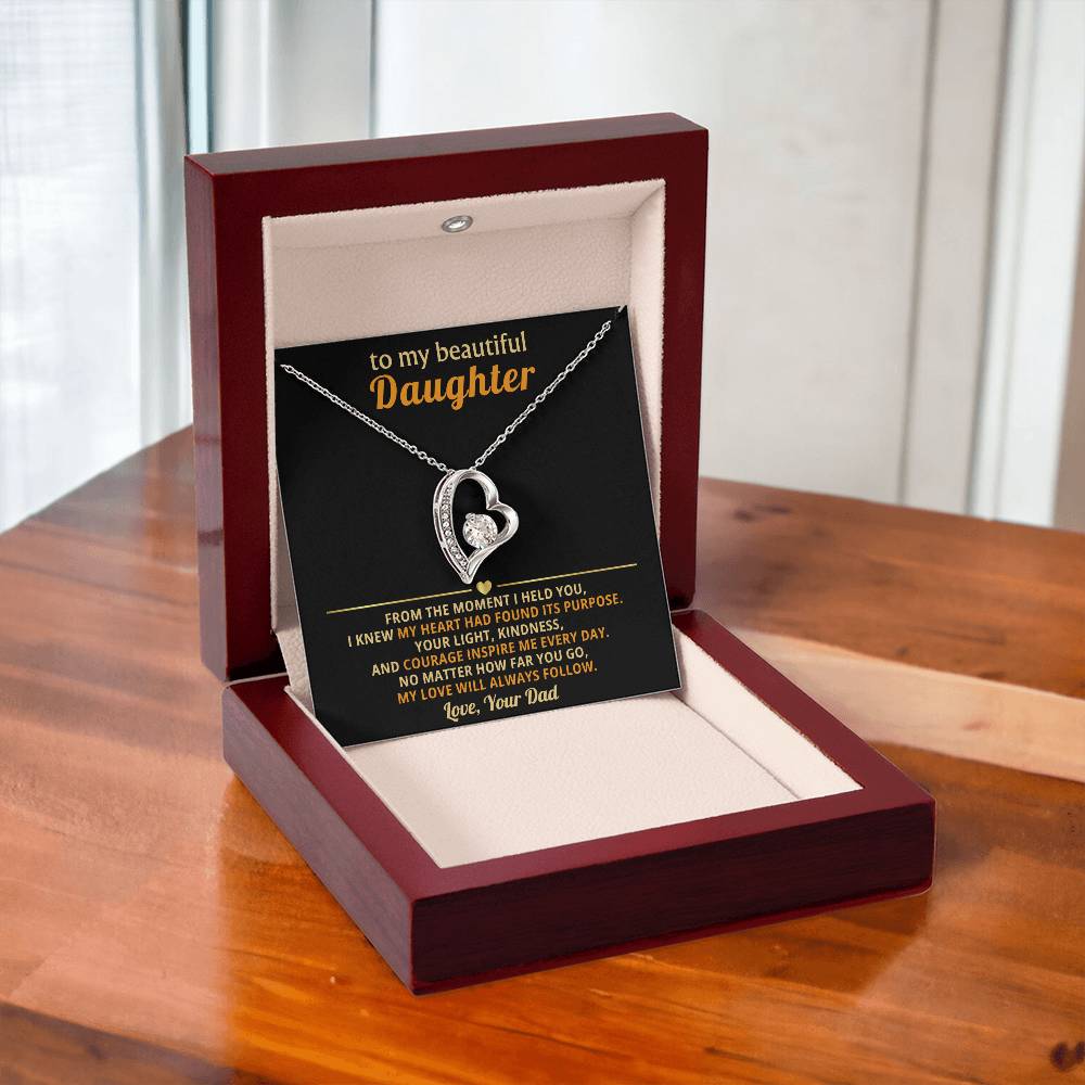 To My Beautiful Daughter - From The Moment I Held You - Forever Love Necklace