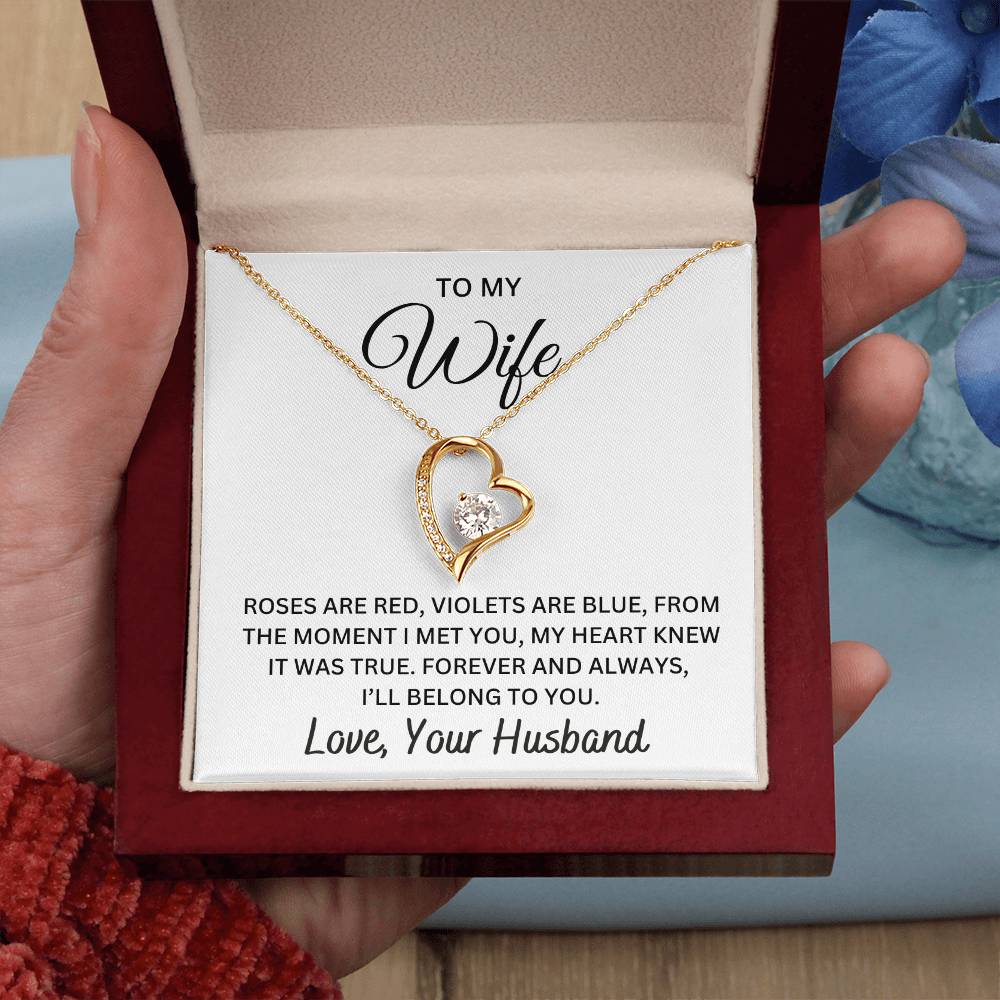 To My Wife, Roses Are Red, Violets Are Blue | Forever Love Necklace