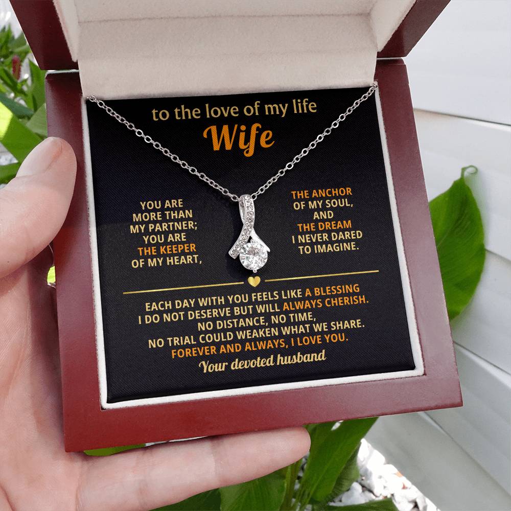 To My Beautiful Wife, The Anchor of My Soul - Alluring Beauty Necklace