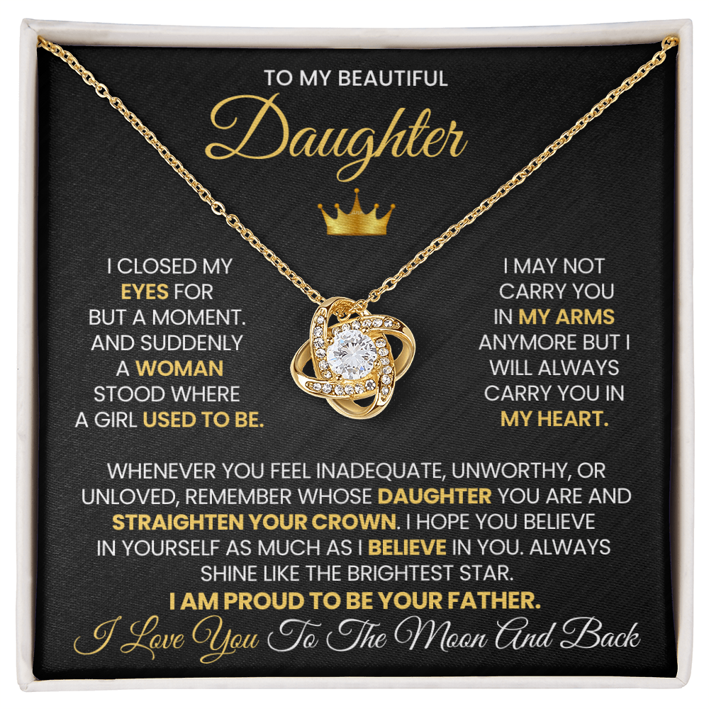Straighten Your Crown - Love Knot Necklace For Daughter