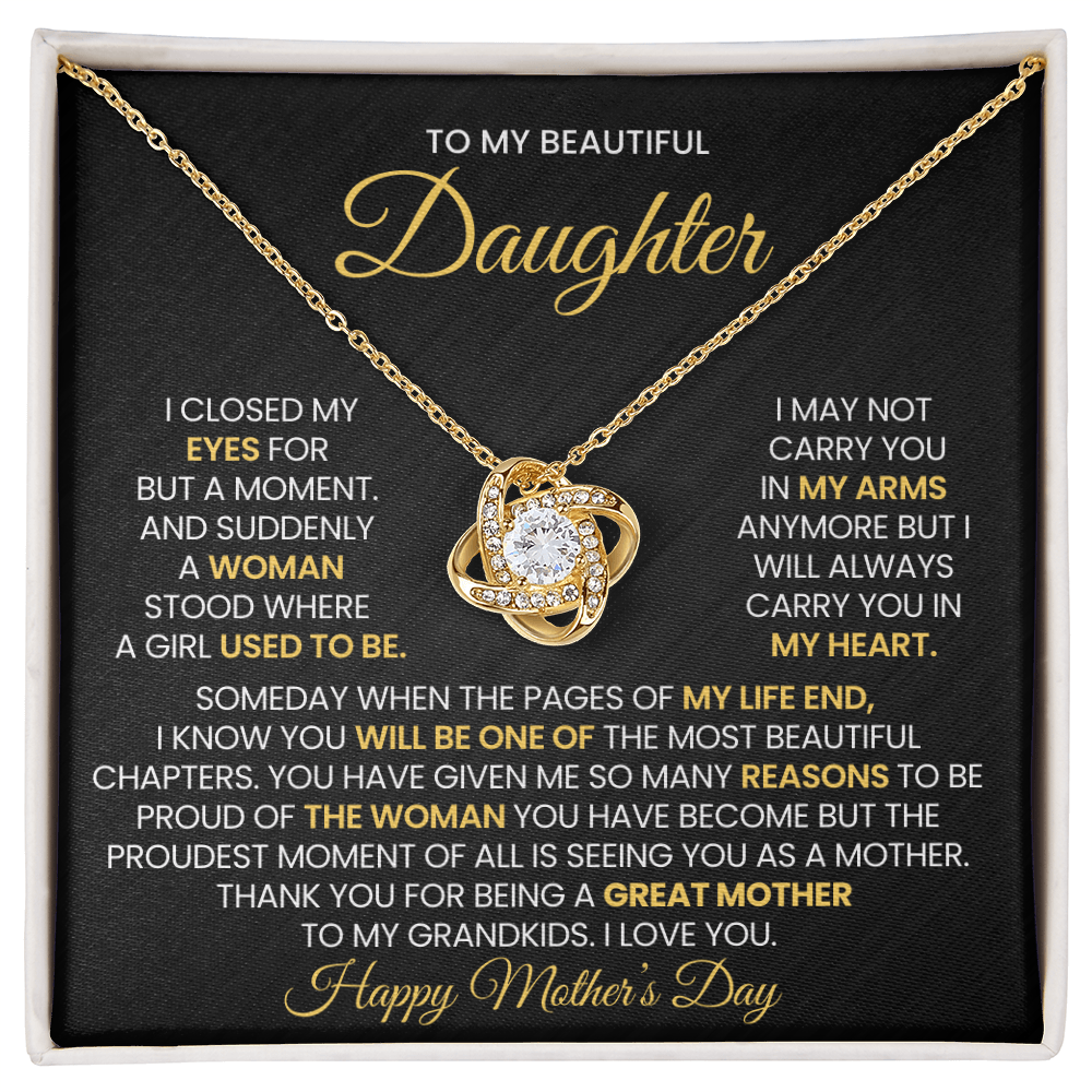 Daughter Mother's Day Gift- Great Mother- Love Knot Necklace