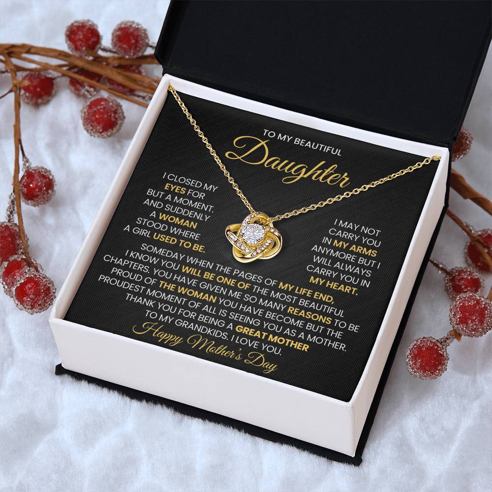 Daughter Mother's Day Gift- Great Mother- Love Knot Necklace