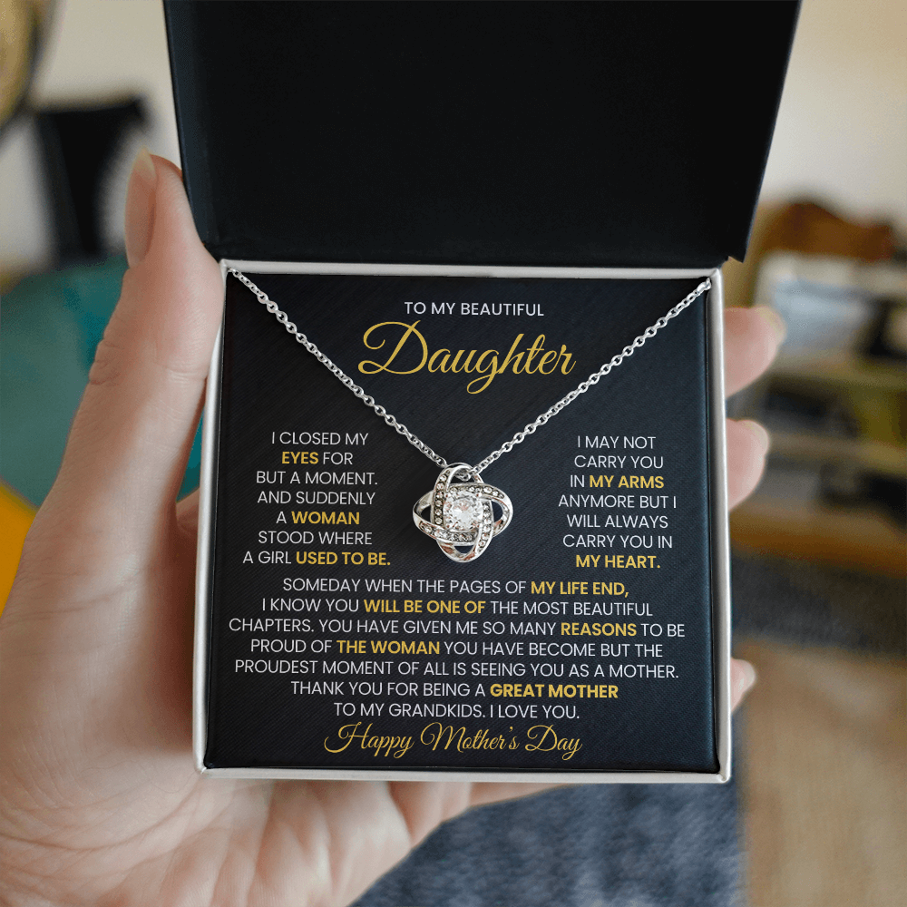 Daughter Mother's Day Gift- Great Mother- Love Knot Necklace