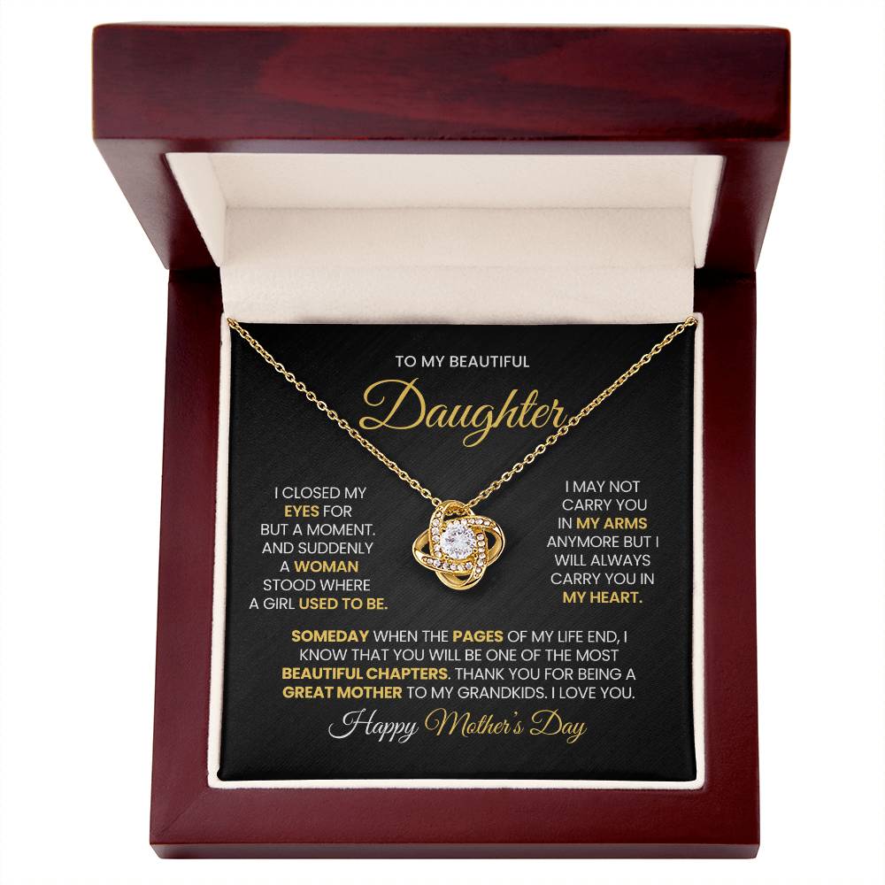 Daughter Mother's Day Gift- Great Mother- Love Knot Necklace