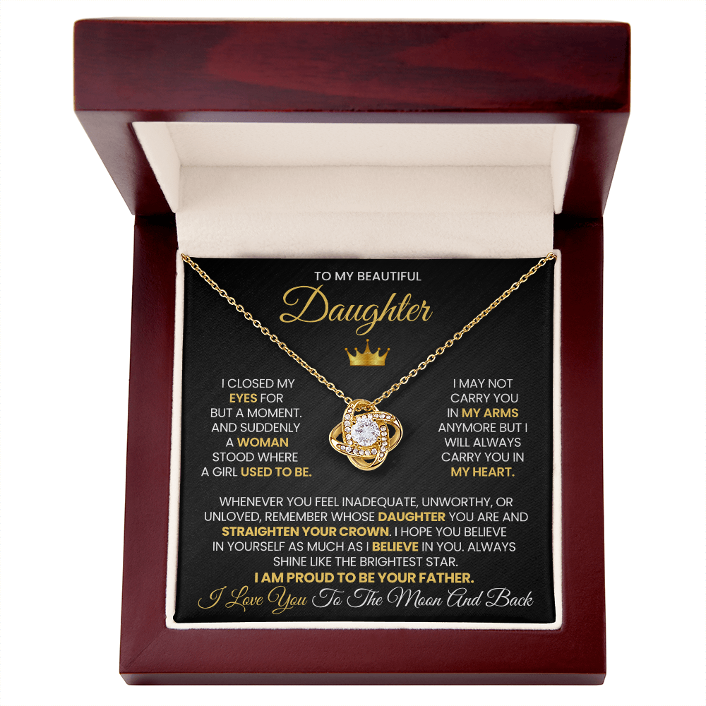Straighten Your Crown - Love Knot Necklace For Daughter