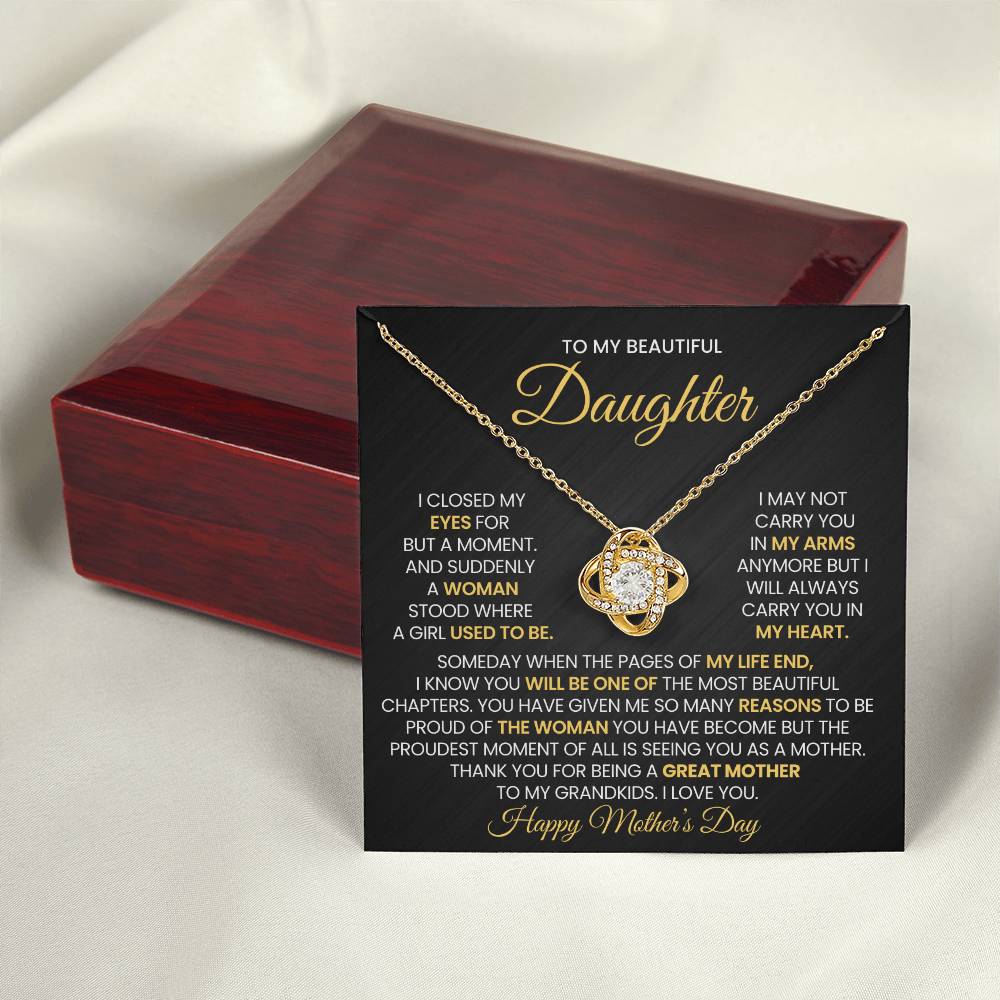 Daughter Mother's Day Gift- Great Mother- Love Knot Necklace