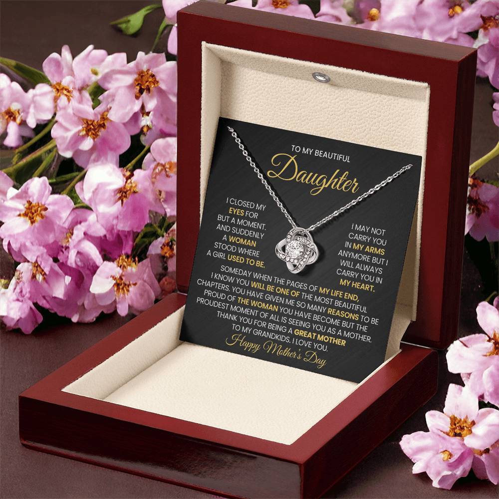 Daughter Mother's Day Gift- Great Mother- Love Knot Necklace
