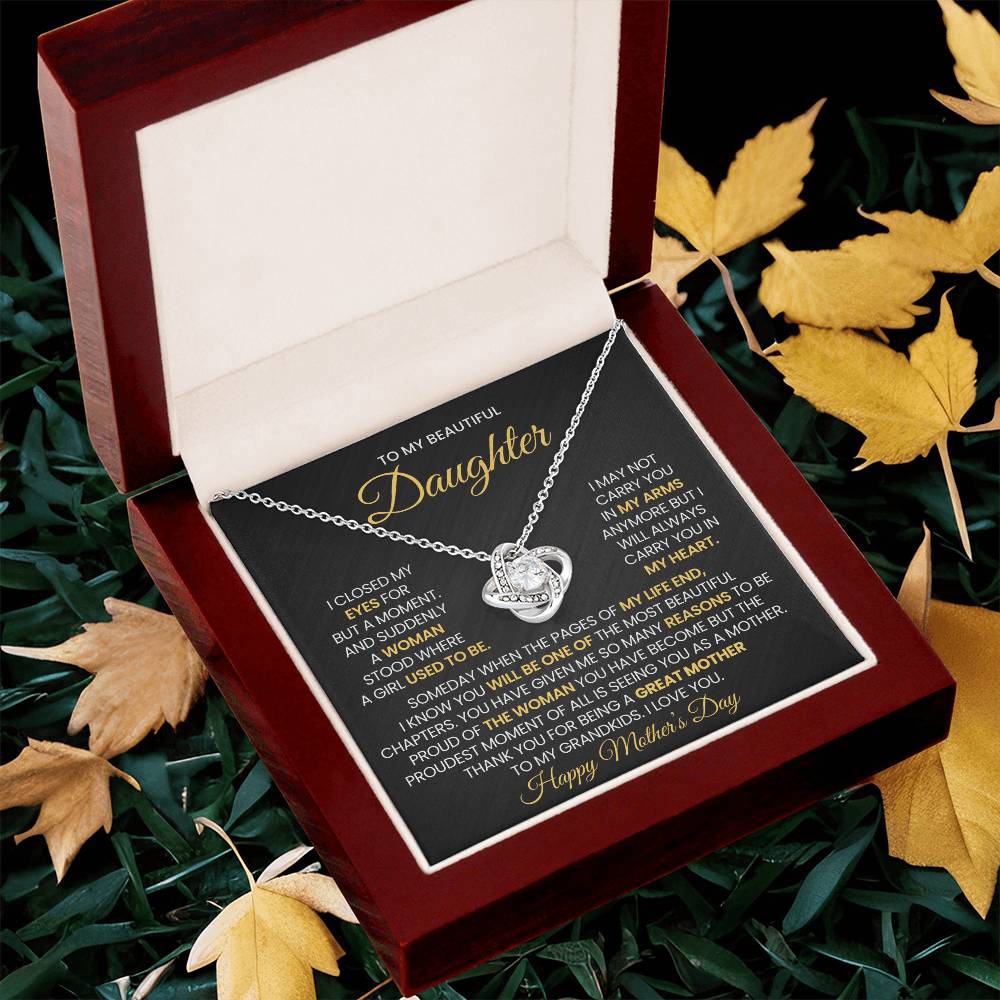 Daughter Mother's Day Gift- Great Mother- Love Knot Necklace