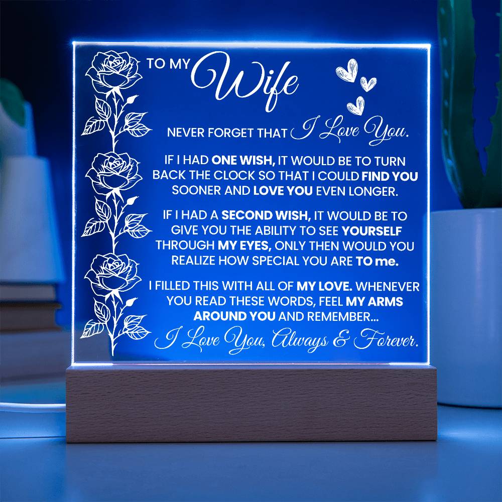 To My Wife - Never Forget That I Love You Acrylic