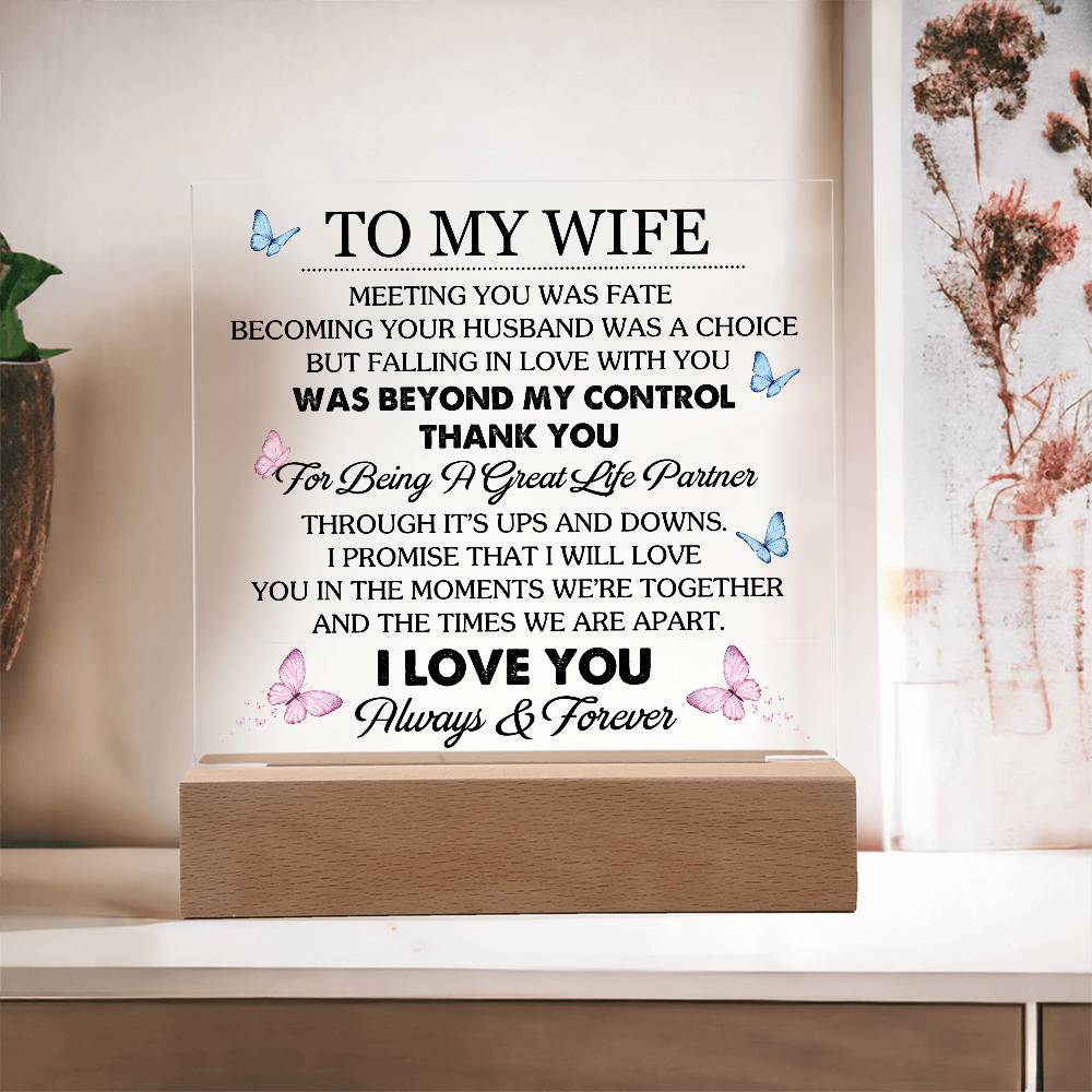 To My Wife - Meeting You Was Fate Acrylic