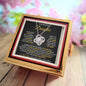 To My Beautiful Daughter - I Closed My Eyes For But A Moment Love Knot Necklace with Rotating Rose Gift Box