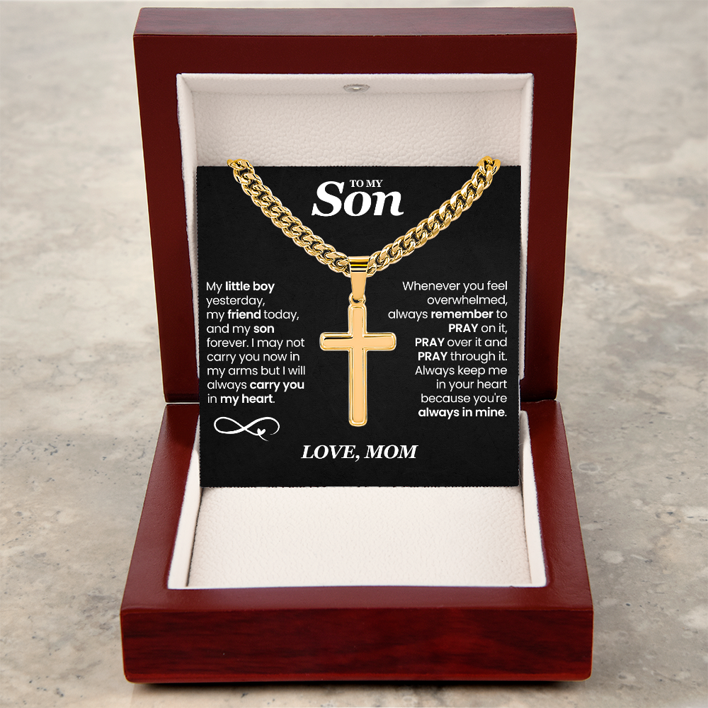 To My Son - Cross Cuban Link Chain