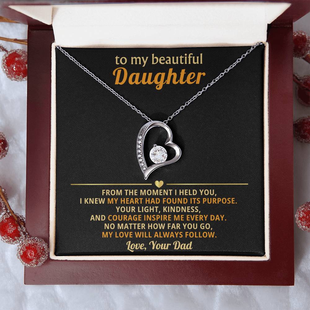 To My Beautiful Daughter - From The Moment I Held You - Forever Love Necklace
