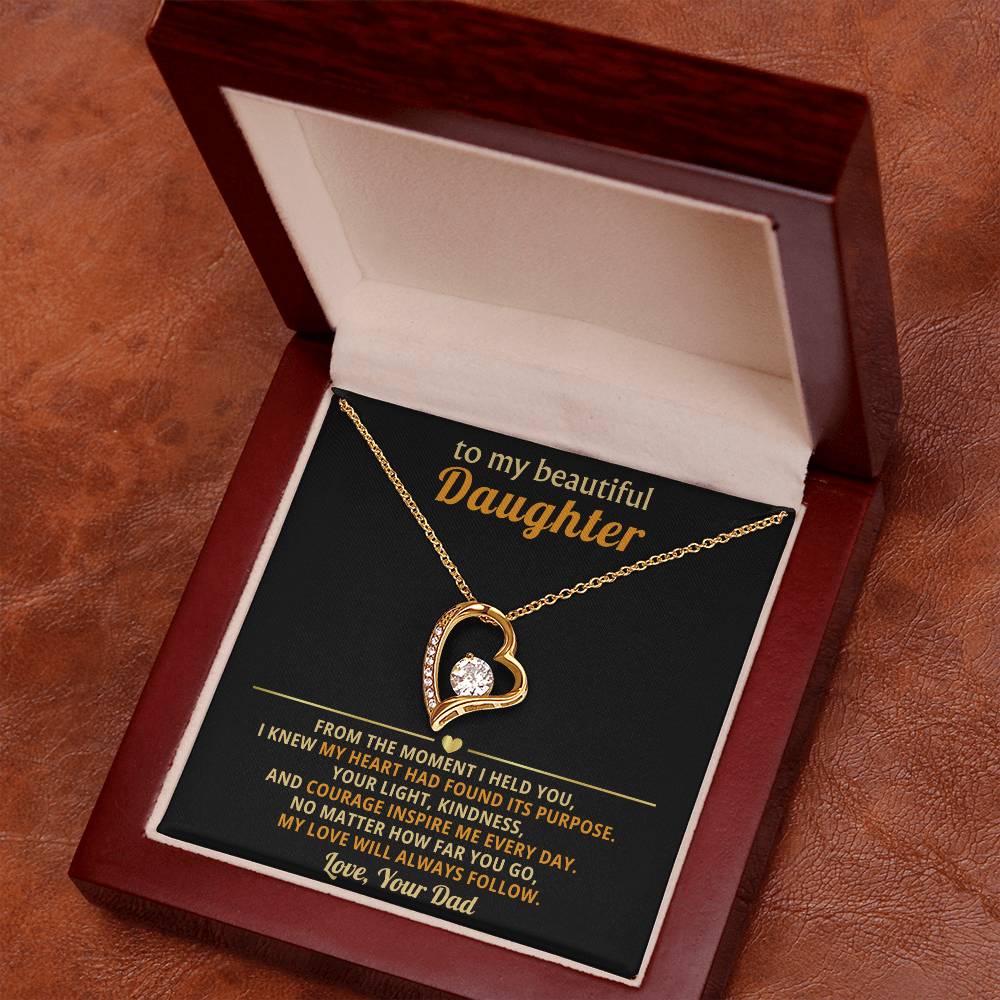To My Beautiful Daughter - From The Moment I Held You - Forever Love Necklace