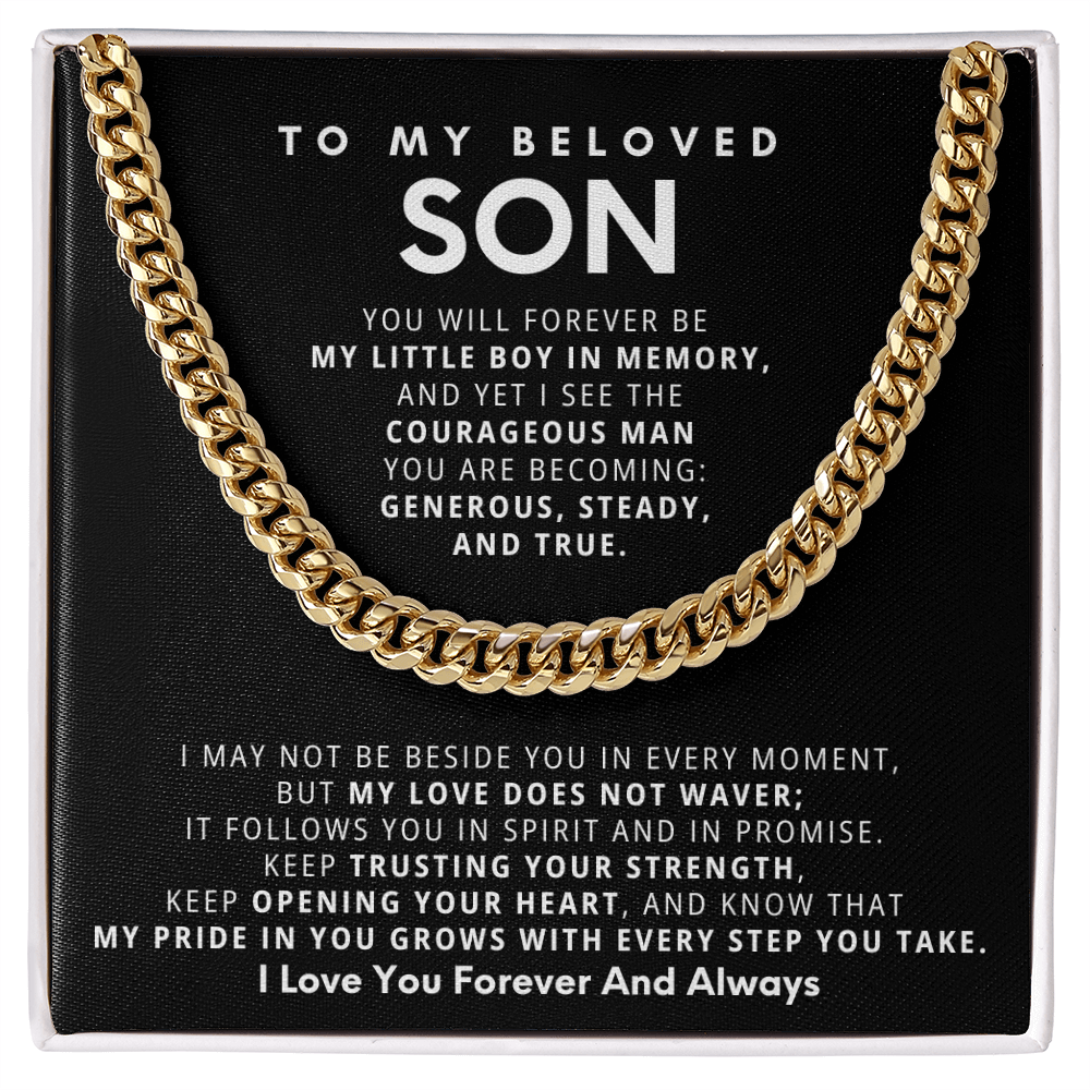To My Beloved Son - Cuban Chain Gift Set - LV159