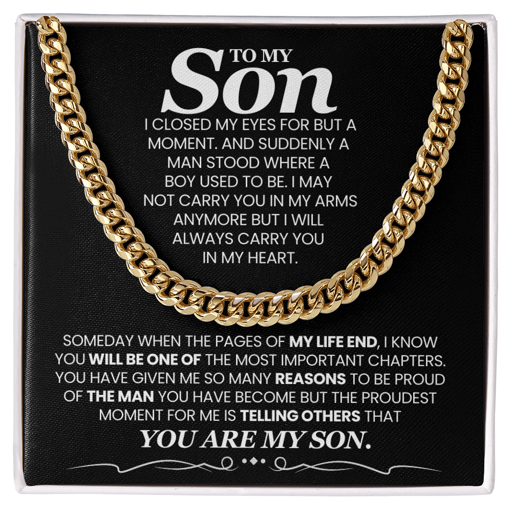 To My Son - Someday When The Pages of My Life End - Cuban Link Chain