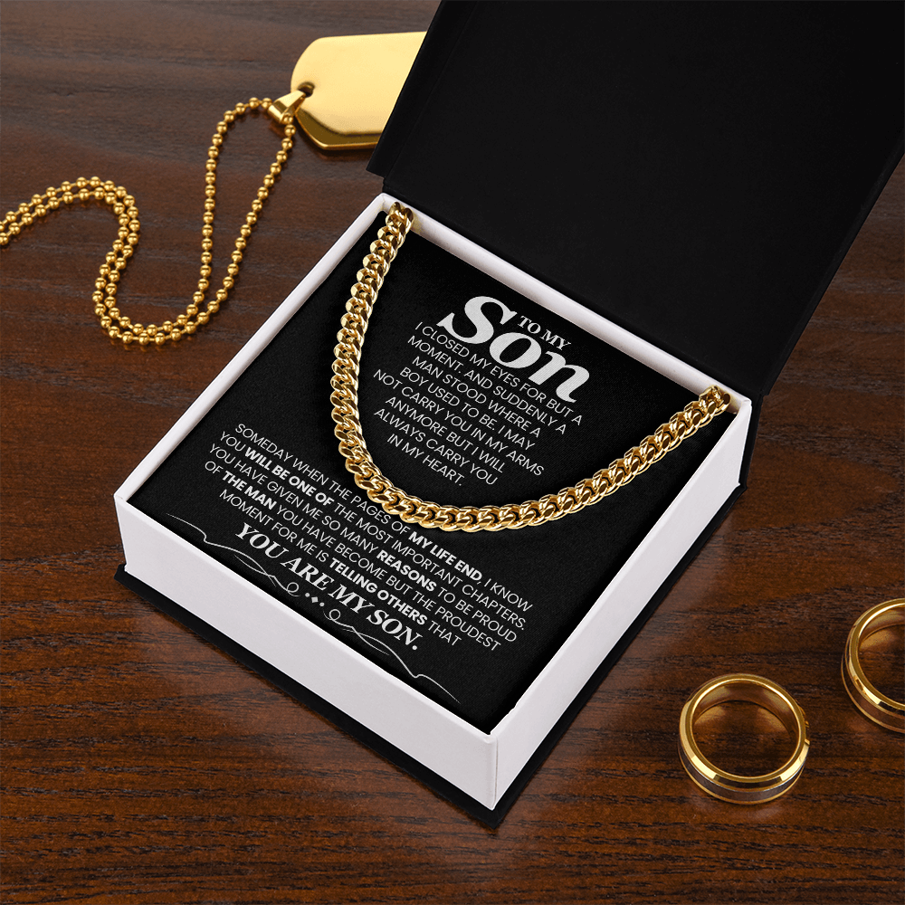 To My Son - Someday When The Pages of My Life End - Cuban Link Chain