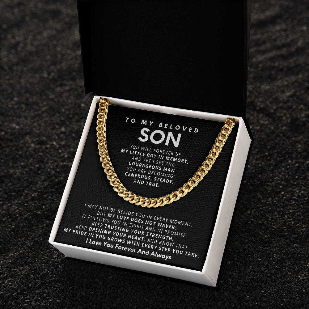 To My Beloved Son - Cuban Chain Gift Set - LV159
