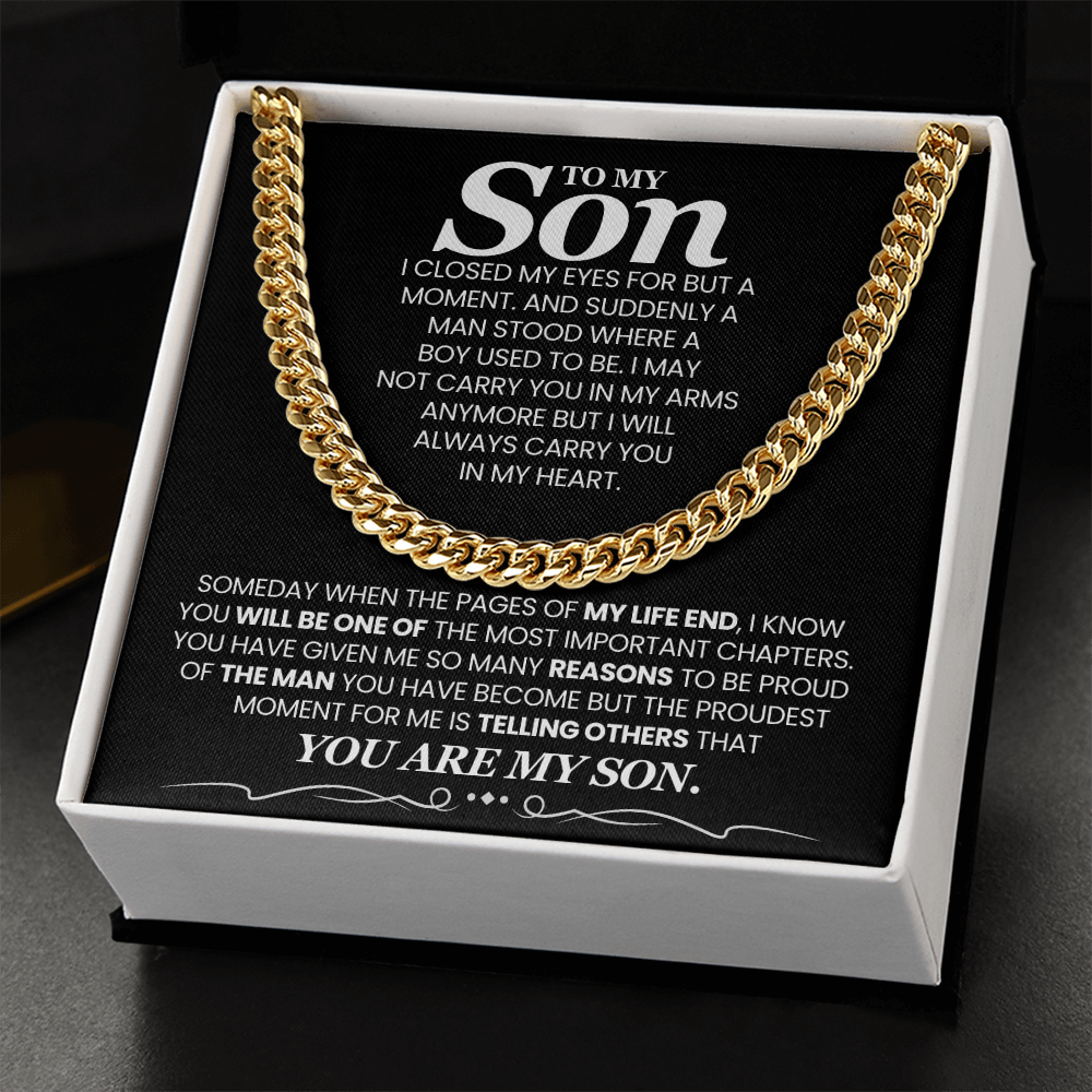 To My Son - Someday When The Pages of My Life End - Cuban Link Chain