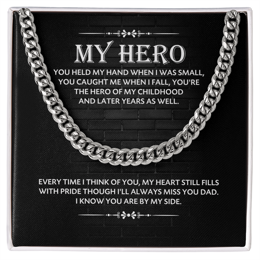 Birthday Gift For Dad - You Held My Hand When I Was Small - Cuban Link Chain