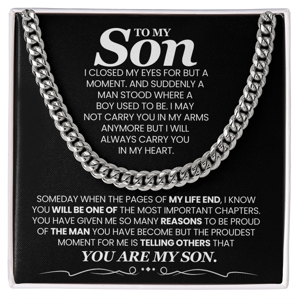 To My Son - Someday When The Pages of My Life End - Cuban Link Chain