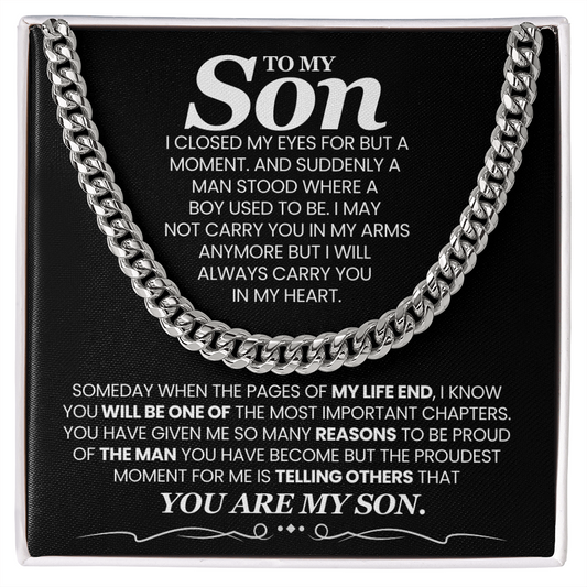 To My Son - Someday When The Pages of My Life End - Cuban Link Chain