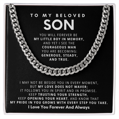 To My Beloved Son - Cuban Chain Gift Set - LV159