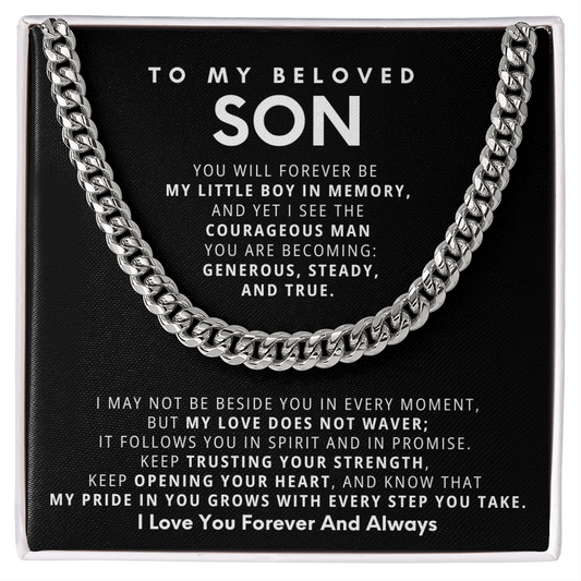 To My Beloved Son - Cuban Chain Gift Set - LV159
