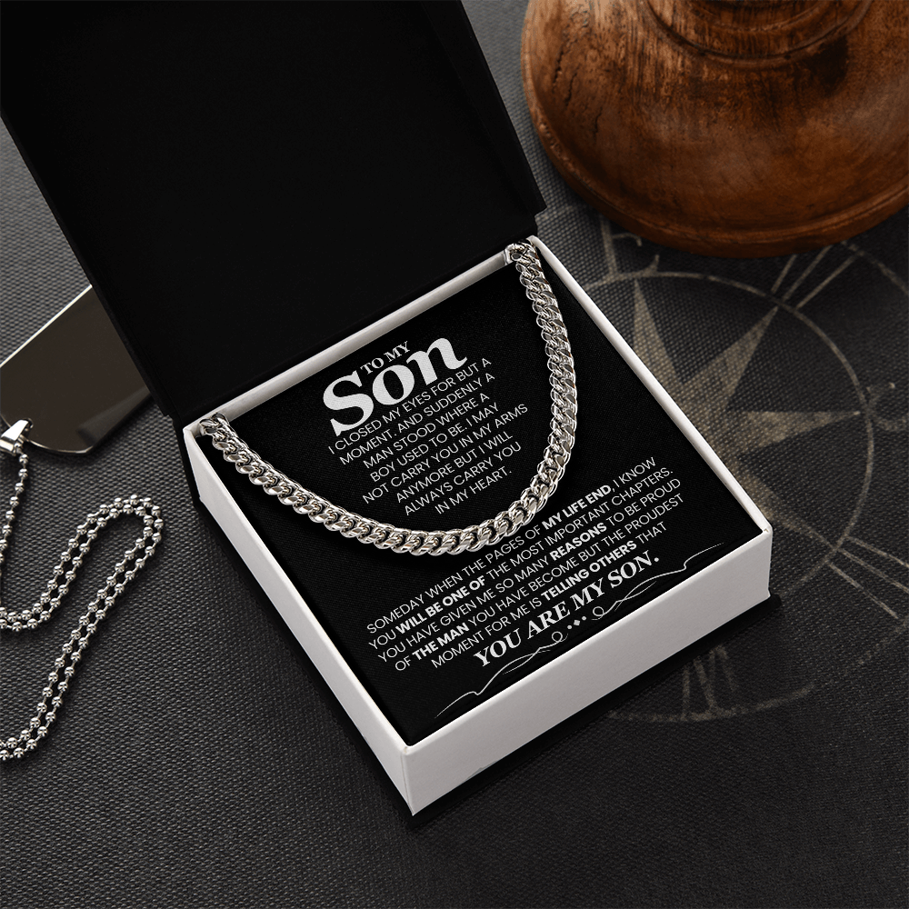 To My Son - Someday When The Pages of My Life End - Cuban Link Chain