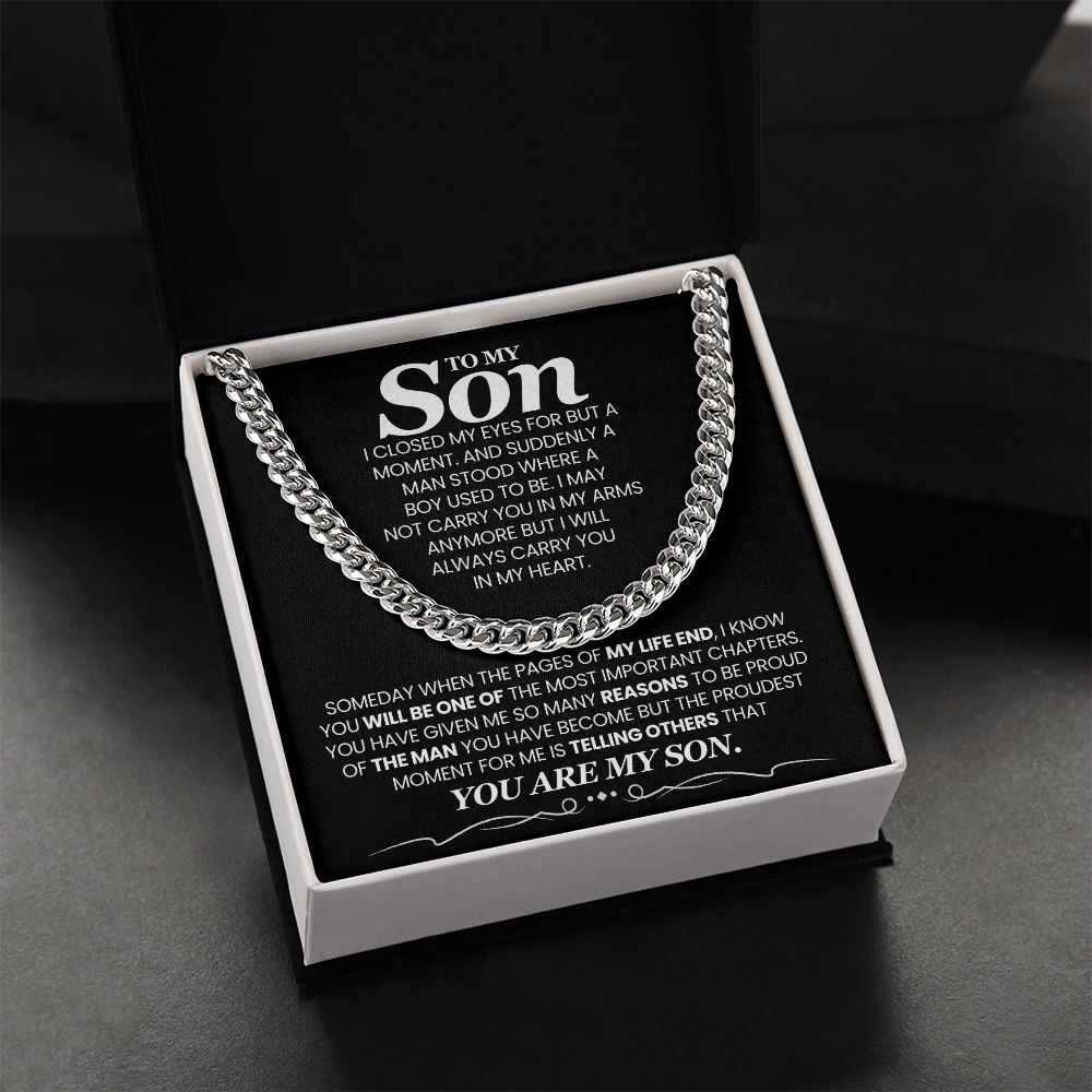 To My Son - Someday When The Pages of My Life End - Cuban Link Chain