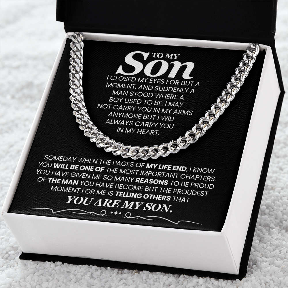 To My Son - Someday When The Pages of My Life End - Cuban Link Chain