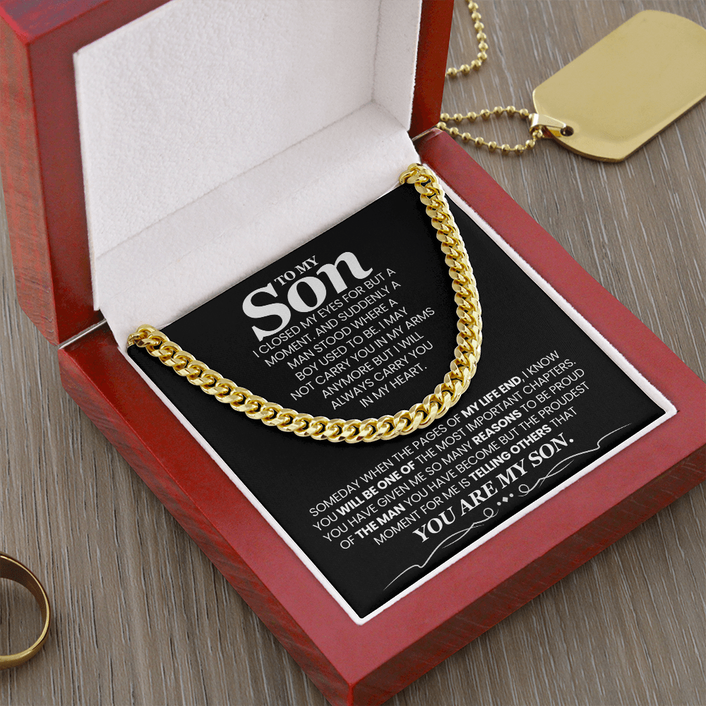 To My Son - Someday When The Pages of My Life End - Cuban Link Chain
