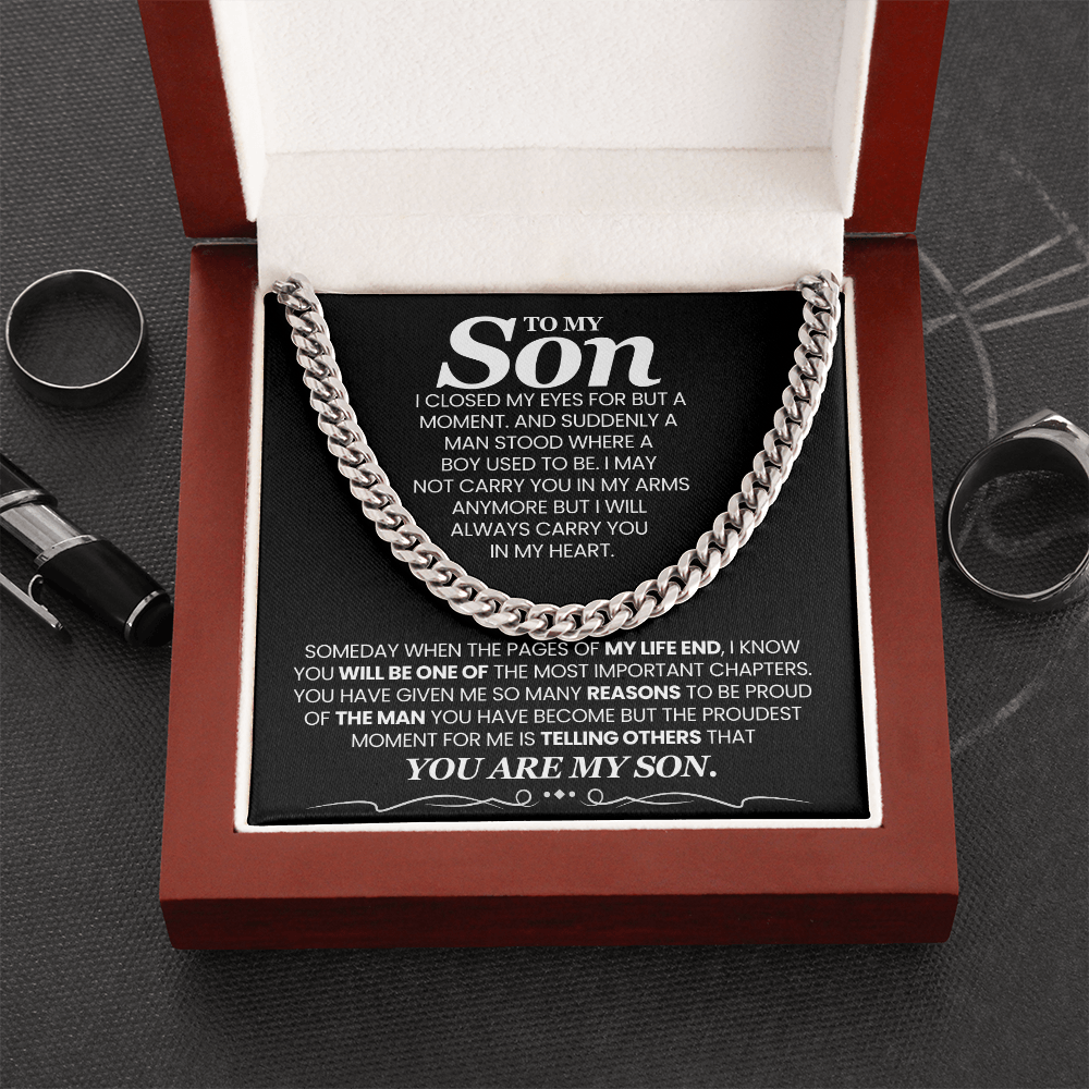 To My Son - Someday When The Pages of My Life End - Cuban Link Chain