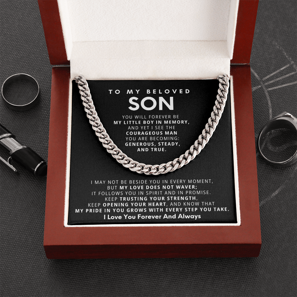 To My Beloved Son - Cuban Chain Gift Set - LV159
