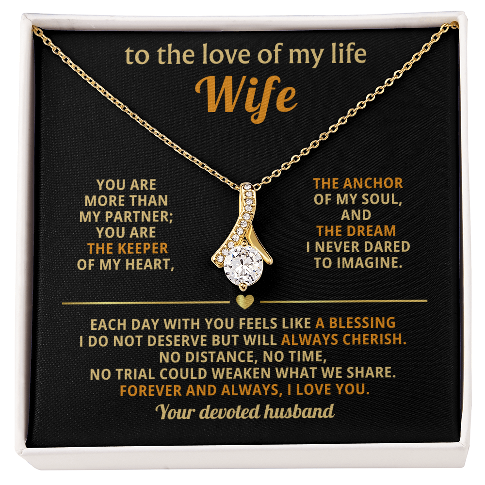 To My Beautiful Wife, The Anchor of My Soul - Alluring Beauty Necklace