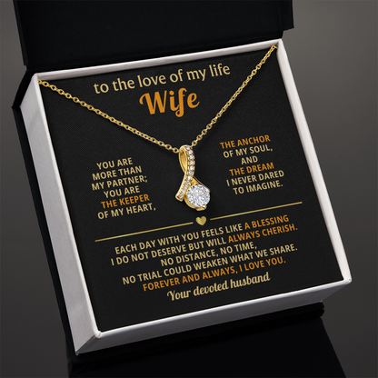 To My Beautiful Wife, The Anchor of My Soul - Alluring Beauty Necklace