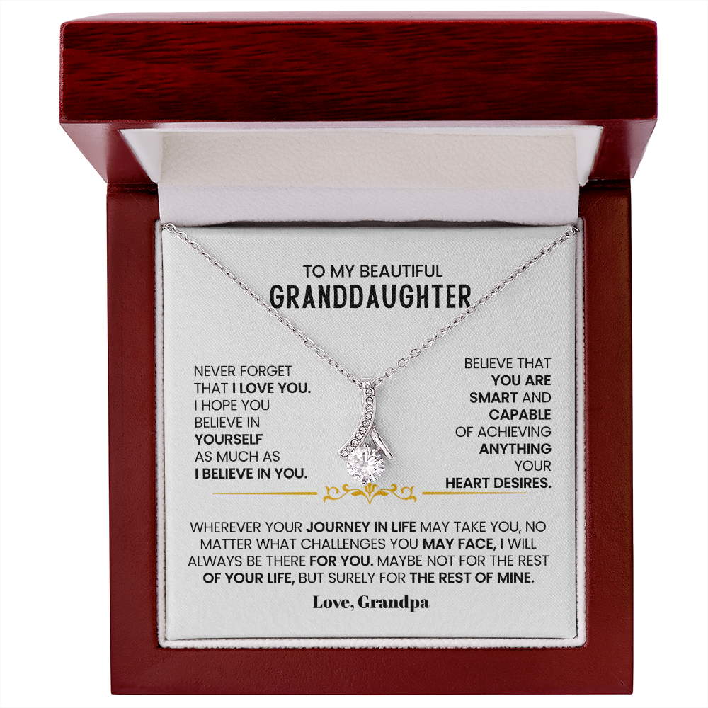 to my beautiful granddaughter - personalized necklace