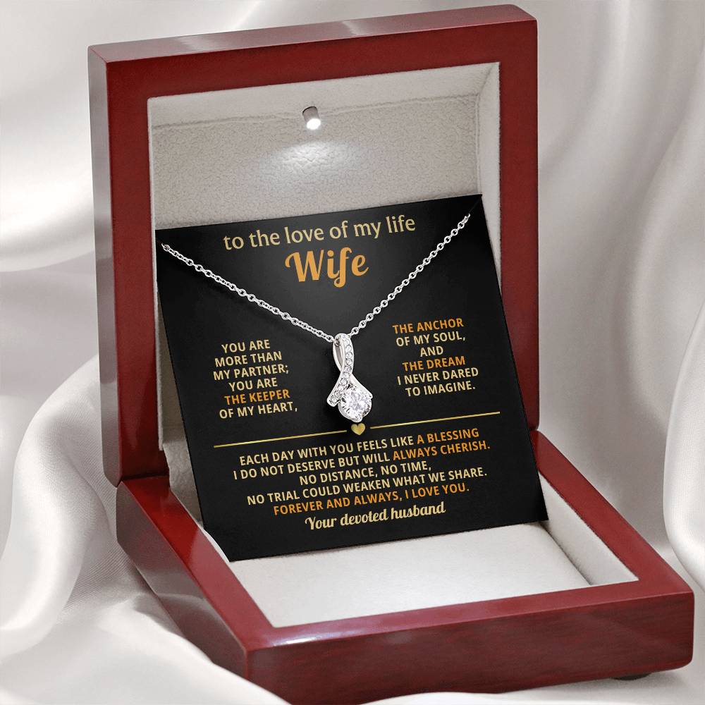 To My Beautiful Wife, The Anchor of My Soul - Alluring Beauty Necklace