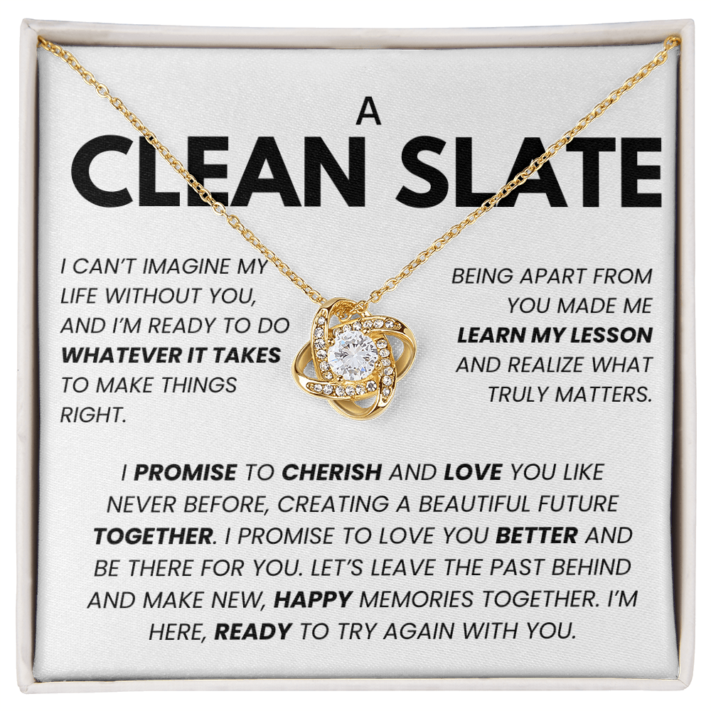 “A Clean Slate” Love Knot Necklace – Apology & Reconciliation Gift for Her