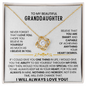 To My Beautiful Granddaughter, If I Could Give You One Thing In Life - Love Knot Necklace