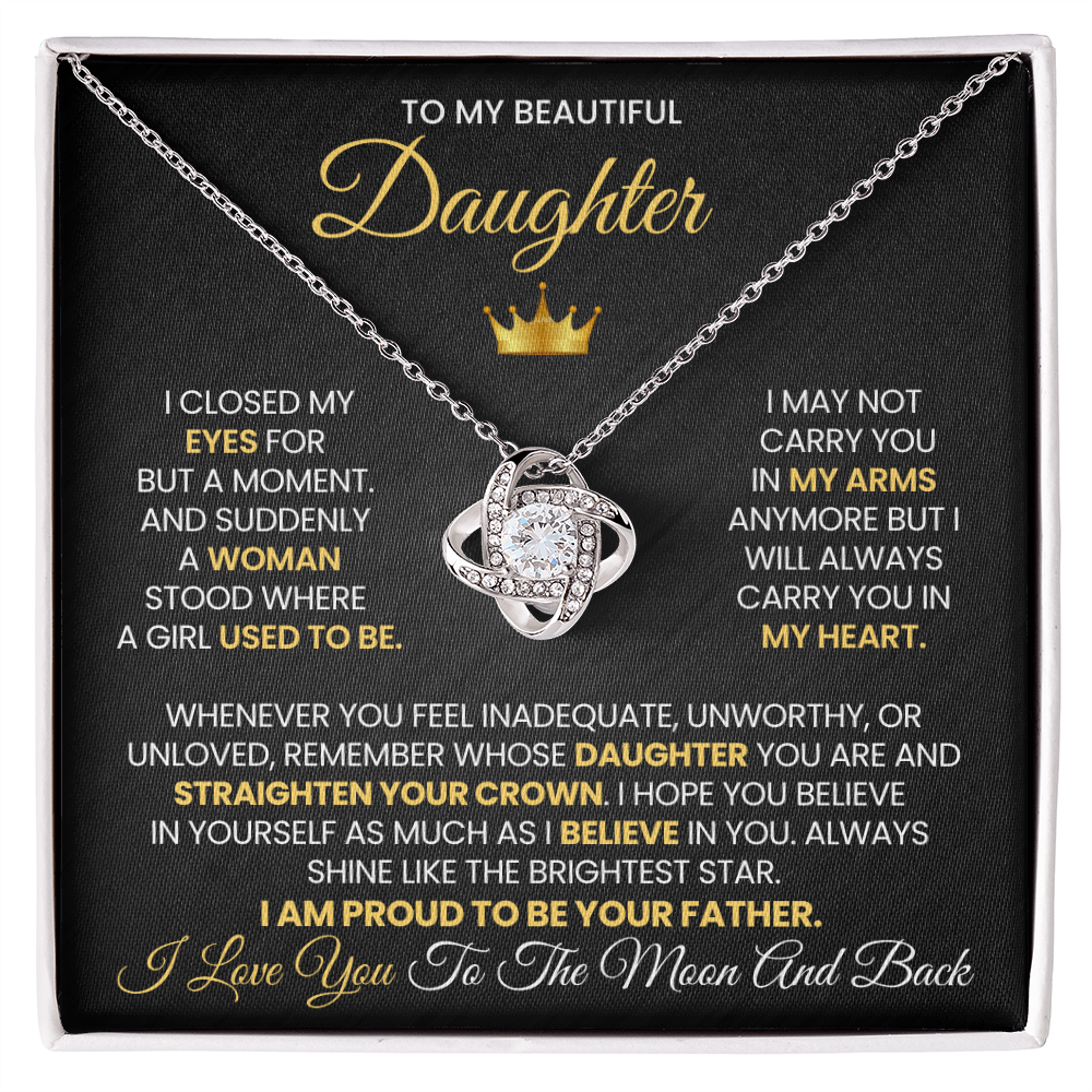 Straighten Your Crown  - Love Knot Necklace For Daughter