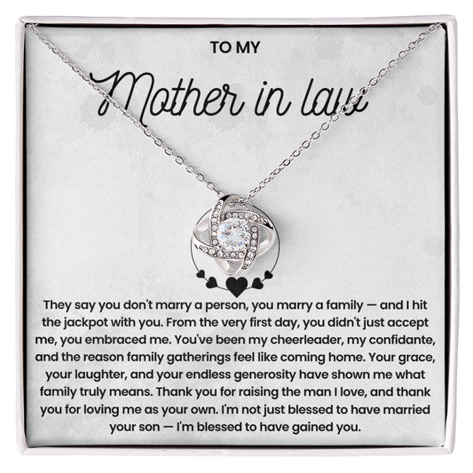 To My Mother-In-Law - Love Knot Necklace