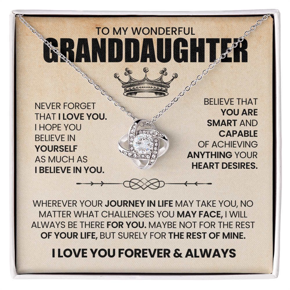 To My Wonderful Granddaughter, Never Forget That I Love You