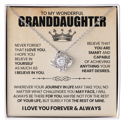 To My Wonderful Granddaughter, Never Forget That I Love You