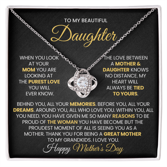 Mother's Day Daughter Gift - Great Mother - Love Knot Necklace