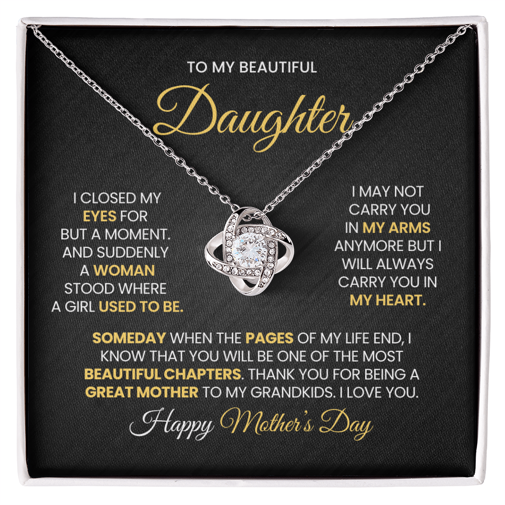 Daughter Mother's Day Gift- Great Mother- Love Knot Necklace