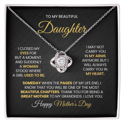 Daughter Mother's Day Gift- Great Mother- Love Knot Necklace