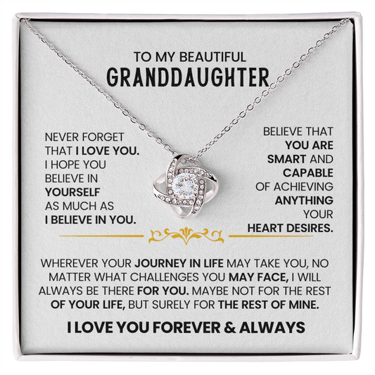 To My Beautiful Granddaughter, Never Forget That I Love You