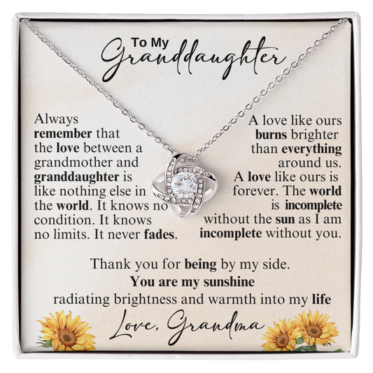 To My Granddaughter - Always Remember That The Love Between A Grandmother And Granddaughter...